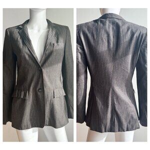 Max Mara Grey Pinstripe Classic Blazer 4
